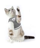 Supet Cat Tableware Dishes & Soft Vest with Leash for Kittens & Puppies - Gray (Size M: 33-38 cm) | International Shipping - Buy Online on GoSupps.com