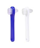 SUPVOX 2PCS False Teeth Brushes - Two-Side T-Shape Denture Toothbrush (White + Blue) - Buy Online on GoSupps.com