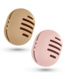 Fauxomor Makeup Sponge Holder,2PCS Double-sided Breathable Silicone Beauty Blender Holder for Travel,Shatterproof Makeup Sponge Travel Case for All Sponges Sanitary Reuse Easy to Carry,Khaki+Pink-AA 2 PCS C-Khaki+Pink (3 line) - Buy Online on GoSupps.com