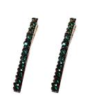 2 Pcs Green Rhinestone Diamond Hair Barrette Clips for Women & Girls - Vpang Alligator Duckbill Bobby Pins - Buy Online on GoSupps.com