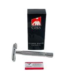 G.B.S Long Handle Classic Double Edge Safety Razor | Butterfly Open Design & 10 Stainless Steel Blades | Ultimate Clean Shave for Men - Buy Online on GoSupps.com