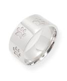 Joyadog Ladies Ring with Dog & Cat Paw Design - 10mm Wide Comfort Fit | Unique Pet Lover Jewelry - Buy Online on GoSupps.com