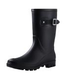 Evshine Women's Mid Calf Rain Boots Waterproof Garden Shoes 8 Matte Black - Buy Online on GoSupps.com