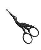 LIVINGO 3.5" Rounded Tip Vintage Stork Scissors, Professional Stainless Steel with Black Titanium Coated, Cuticle Pedicure Beauty Grooming Scissors for Eyebrow, Facial Hair, Dry Skin, Nose Hair - Buy Online on GoSupps.com