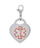 Surgical Steel Diabetes-Insulin Heart Charm Pendant | 7/8 Inch | Medical Alert Jewelry - Buy Online on GoSupps.com