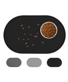 Ldyoen Silicone Dog Bowl Underlay & Cat Feed Mat - Waterproof Slip-Resistant Large 48x30cm - Ideal for Dogs & Cats - Black - Buy Online on GoSupps.com