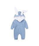 Kids Tales Newborn Baby Winter Romper | Rabbit Ear Hooded Zipper | 9-12 Months | Blue - Buy Online on GoSupps.com