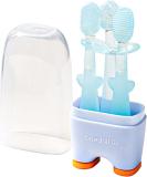 Baby Toothbrush Set - 3 Silicone Cleaning Tools for 0-18 Months | Gum Massage & Soft Bristle Toothbrushes - Buy Online on GoSupps.com