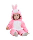 COOKY.D Baby Hooded Rompers Infant Winter Flannel Jumpsuit Pajamas 2-36 Months 12-18 Months Rabbit - Buy Online on GoSupps.com