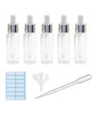 5Pcs Transparent Dropper Bottle 20ML Plastic Eye Dropper Bottles for Essential Oil Pipette Refillable - with Measured Pipette Funnel and Labels (White + Silver Cap) 20ml White + Silver Cap - Buy Online on GoSupps.com