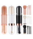3 Sets Retractable Makeup Brushes - Betterjonny 4 in 1 Portable Travel Lip & Eye Makeup Brush Set (Pink Black White) - Perfect for On-the-Go Glam - Buy Online on GoSupps.com