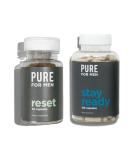 Pure for Men Cleanliness Fiber Supplement 120 Capsules & Reset Detox 30 Capsules - Vegan Formula - Buy Online on GoSupps.com