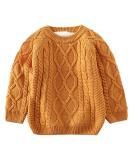 De feuilles Toddler Unisex Cable Knit Pullover Sweater | Chunky Knit Jumper with Warm Lining - Yellow | Size 8-9 Years - Buy Online on GoSupps.com