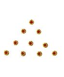 Buy Beautiful Red Velvet Round Bindi Stickers with Golden Stone Border - Indian Face Jewels for Women (Design 4) | International Shipping Available - Buy Online on GoSupps.com