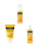 Neutrogena Clear & Soothe 3-Step Skincare Bundle Set | With Tumeric | For Spot-Prone Skin | Cleanser Moisturiser Mist 3 Piece Set 3-Step Regime Bundle - Buy Online on GoSupps.com