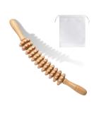 Fascia roll wood massage roller wood with handle anti -cellulite massage massage device fascia stick wood for muscle relaxation body shape gua Sha massage beech - Buy Online on GoSupps.com