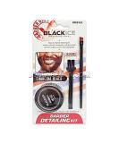Black Ice Barber Detailing Kit - Enhance Beard & Mustache with Sharp Hairline Brush - Darkest Brown Color - International Shipping Available - Buy Online on GoSupps.com