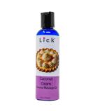 Lick Coconut Cream Massage Oil - Edible Non-Greasy Body Oil for Couples Vitamin E Enriched - Perfect for Date Night 4 oz - Buy Online on GoSupps.com