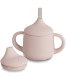 Moonkie Silicone Baby Sippy Cup | 3 Stages Training & Straw Cup | 4 oz Baby Water Bottle - Blush - Buy Online on GoSupps.com