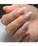 Shop Camellia Heart Vertebrae Press-On Medium Nails | Reusable Nude Acrylic Nail Set for Women & Girls - 24 Adorable Styles - Buy Online on GoSupps.com