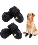 Huatek Waterproof Dog Boots for Medium to Large Dogs - Reflective Straps & Robust Sole - Black Size 6 (4 Pieces) - Perfect for Rain & Snow - Buy Online on GoSupps.com
