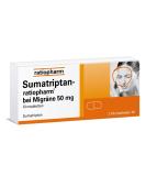 Sumatriptan 50 mg for Acute Migraine Relief - Ratiopharm | 2 Pieces - Alleviates Nausea & Sensitivity - Buy Online on GoSupps.com