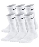 Nike Kids' Performance Cushioned Crew Training Socks (6 Pack) | Dri-FIT Technology, White/Black | Boys & Girls Comfort Socks - Buy Online on GoSupps.com