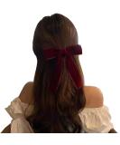 JIHUOO Velvet Hair Bow Clips - Set of 2 Red Hair Accessories for Women & Girls | Stylish & Trendy Hair Clips - Buy Online on GoSupps.com