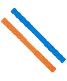 Hollow Teething Tubes 6.8 Soft Silicone Toys for Babies 3-6 Months, BPA Free - Blue+Orange - Buy Online on GoSupps.com