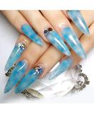YIMART 500pcs Stiletto False Nails - Clear Long Almond Full Cover Nail Tips for Salon & Nail Art - Buy Online on GoSupps.com