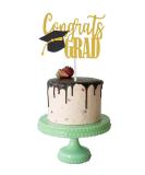GotGala Gold Glitter Grad Cake Topper Double sided Glitter Congrats Graduation Topper for Graduation/Grad Party Decorations - Buy Online on GoSupps.com