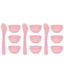 9 Pieces Mini Plastic Facial Mask Mixing Bowl Set - DIY Skincare Tool Kit with Stirring Spatula | Perfect for Home Beauty & Salon Use - Pink - Buy Online on GoSupps.com