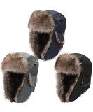 Russian Trapper Ushanka Hats - 3-Piece Set for Men and Women | Winter Bomber Eskimo Hat with Ear Flaps | Windproof and Warm | Classic Style - Buy Online on GoSupps.com