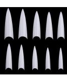 600Pcs Stiletto Nail Tips for Acrylic, False & Dip Powder Nails - Long Natural Cover for Poly Extensions - Buy Online on GoSupps.com