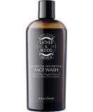 Buy Lather & Wood Activated Charcoal Face Wash for Men - 8 oz Daily Facial Cleanser - Refreshing & Gentle Cleansing - International Shipping Available - Buy Online on GoSupps.com