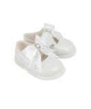 Early Days Baypods H035 First Walker Baby Shoes with Large Bow | Soft Faux Leather | Made in England | 4 UK Child | White Patent - Buy Online on GoSupps.com