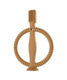 Soothing Silicone Baby Toothbrush with Suction Base - 3-in-1 Teething Toy for Infants - Textured for Gum Massage and Teething Relief - Includes Easy-Hold Handle and Car Seat Toy - Brown - Buy Online on GoSupps.com