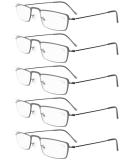 Eyekepper 5-Pack Stainless Steel Half-Eye Reading Glasses - Gunmetal +1.75 | Stylish and Durable Readers for All Ages - Buy Online on GoSupps.com