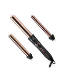 FoxyBae Rose Gold 3-in-1 Curling Wand - Ionic Professional Curling Iron with Temperature Control for Perfect Curls - Buy Online on GoSupps.com