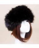 Women's Black Synthetic Fur Headband - Warm & Adjustable Fashion Ear Protector for Outdoor Sports Hiking & Skiing - Buy Online on GoSupps.com