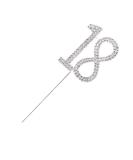 AKORD Cake Topper for 18th Wedding Anniversary/Birthday Party Alloy Silver 4.5 x 5 x 12.4 cm - Buy Online on GoSupps.com