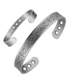 Vicmag Magnetic Copper Bracelet for Women & Men | Adjustable Size | Ultra Strength Magnets | 99.9% Solid Copper | Life Tree Grey | Gift Box Included - Buy Online on GoSupps.com