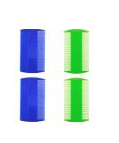 Lice comb 4 pieces of flea comb plastic double -sided Nissenkamm pet comb fine -toothed head louse ridge cats and dog care comb for removing flea and lice - Buy Online on GoSupps.com