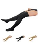 Thigh High 20-30 mmHg Compression Stockings with Zipper - Closed Toe - Black - Small/Medium - Ideal for Comfort & Support | Shop Internationally - Buy Online on GoSupps.com