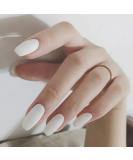 Brishow Ballerina Matt False Nails - Pure Color Acrylic Press-On Full Cover - 24 Pieces for Women & Girls (White) - Shop Internationally! - Buy Online on GoSupps.com