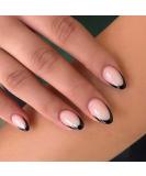 RikView Black French Press on Nails 24 PCs/Set | Medium Almond Glossy Fake Nails for Women - Buy Online on GoSupps.com