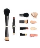 Shop Aoowu 4-in-1 Double-Sided Makeup Brush Set - Portable Removable Cosmetic Brushes for Concealer Eyeshadow Rouge & Foundation (Black) | International Shipping Available - Buy Online on GoSupps.com