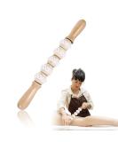 Wooden Fascia Roller - Anti-Cellulite Massage Device for Body Shape & Muscle Relaxation | Gua Sha Massage Roller with Handle - Buy Online on GoSupps.com