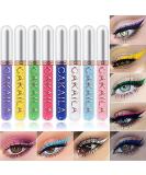 MEICOLY 8 Colors Liquid Eyeliner Colorful Set  Matte Colored Green White Eye Liners Pencil Pro High Pigmented Waterproof & Long Lasting Bright Eyes delineadores de colores  01 01 eyeliner set - Buy Online on GoSupps.com