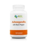 PureNature Ashwagandha 1300mg Organic Ashwagandha Root Powder & Black Pepper Extract 60 Veggie Capsules - Buy Online on GoSupps.com